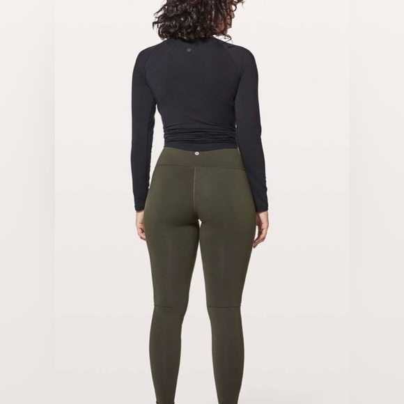 Lululemon Wunder Under Pant Hi Rise Tech Mesh 28” Size 4 in Dark Olive - Picture 2 of 12
